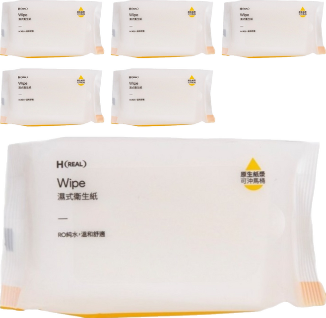 HOLA 和樂家居 real濕式衛生紙, 1入, 6包