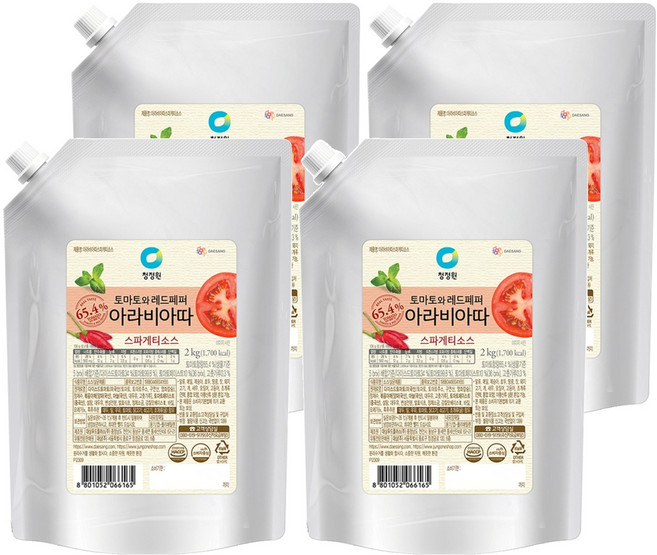 청정원 아라비아따 스파게티소스, 2kg, 4개