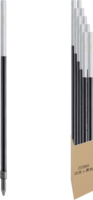 ZEBRA 斑馬牌 Clip-on 油性原子筆芯 SK 0.7mm, 黑色, 10支