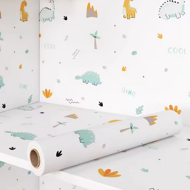 오펠리어 귀여운 그림 스티커 벽지, 공룡 파라다이스