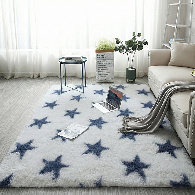 北歐風漸層渲染長絨毛地毯