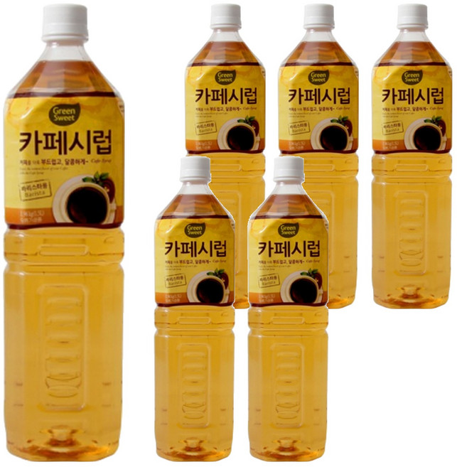 그린스위트 카페시럽, 1.5L, 6개