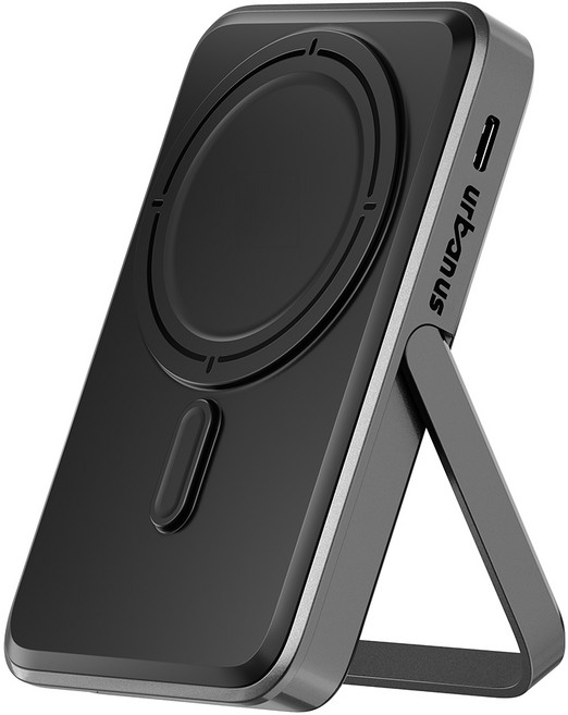 어반어스 15W 고속 맥세이프 킥스탠드 보조배터리 10000mAh C타입, 블랙, UB-DAPD15SD10