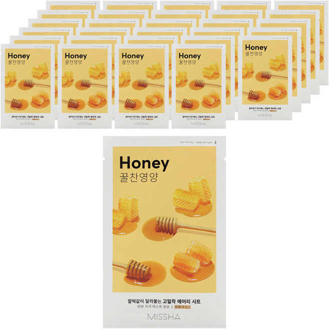 미샤 에어리 밀착 시트 마스크 꿀, 1개입, 40개