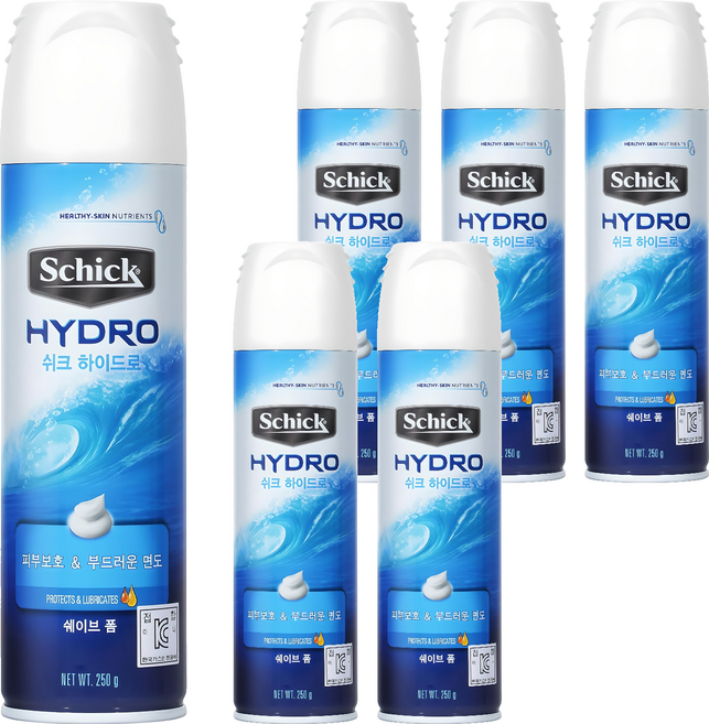 쉬크 하이드로 쉐이브 폼, 250g, 6개