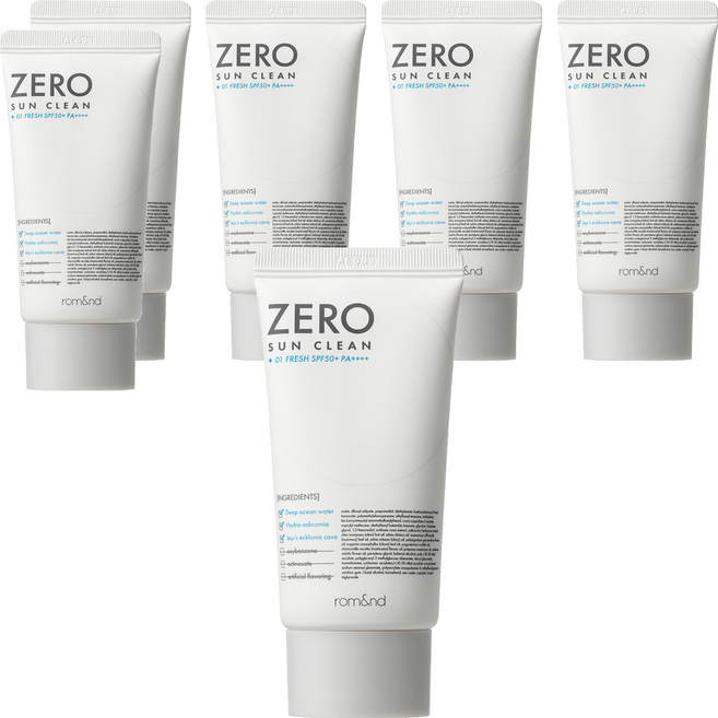 롬앤 제로 선 클린 01 프레쉬 SPF50+ PA++++, 50ml, 6개