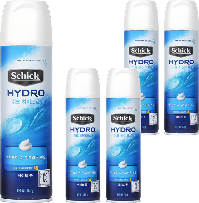 쉬크 하이드로 쉐이빙 폼, 250g, 5개
