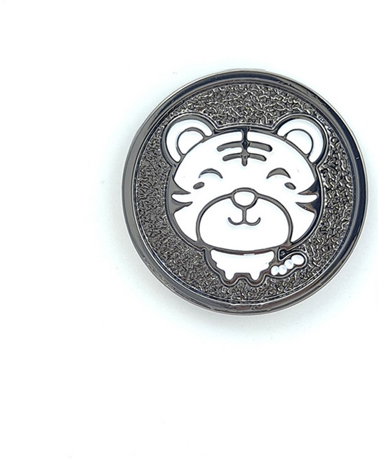 지봇골프 십이지신 써클칩 캐릭터 골프 볼마커, 인호랑이 (블랙), 1개