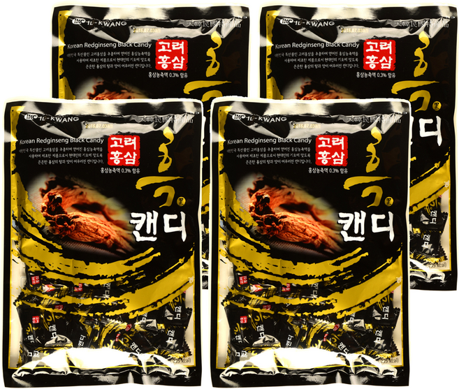 일광제과 홍삼캔디 흑, 300g, 4개