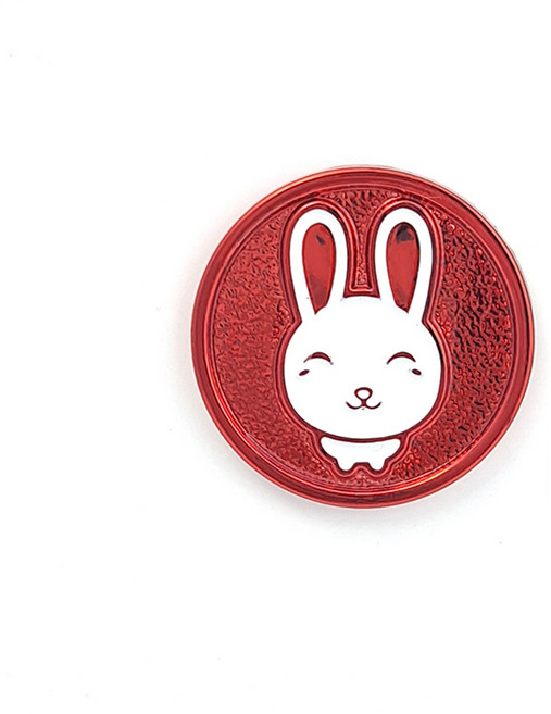 지봇골프 십이지신 써클칩 캐릭터 골프 볼마커, 묘토끼 (레드), 1개