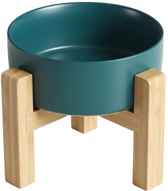 毛皇上 木架陶瓷碗 加高款 大 15.5cm, 綠色, 1個