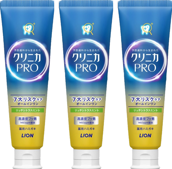 LION 獅王 固齒佳 PRO 酵素牙膏 療癒柑橘 高密著氟素 持久保護 雙A淨白微粒, 95g, 3條