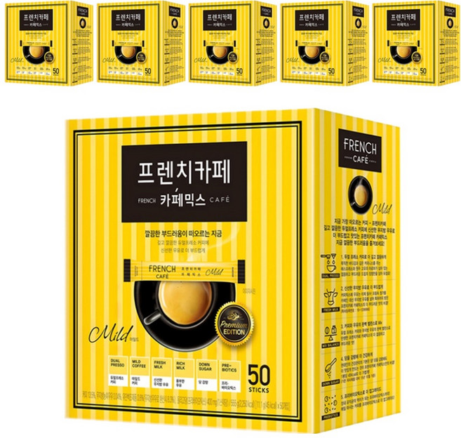 프렌치카페 커피믹스 스틱 마일드, 11.1g, 50개입, 6개