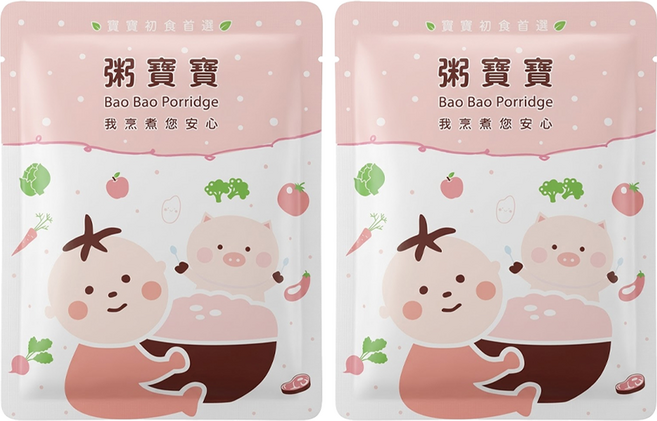 粥寶寶 蘋果蔬菜豬寶粥, 蘋果蔬菜, 150g, 2包