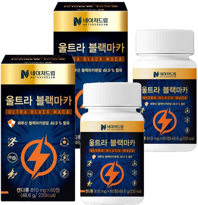 네이처드림 울트라 블랙마카 48.6g, 60정, 2개 - 쿠팡