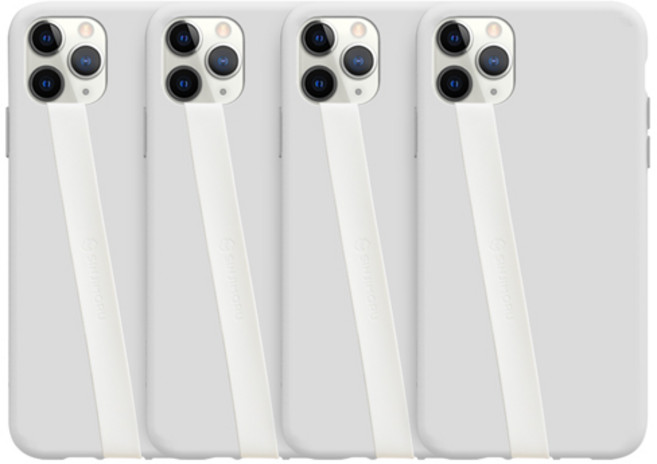 신지모루 실리콘 핸드폰 핑거 스트랩, 화이트, 4개