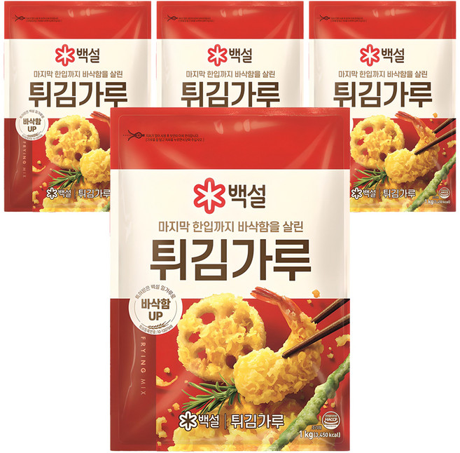 백설 튀김가루, 1kg, 4개