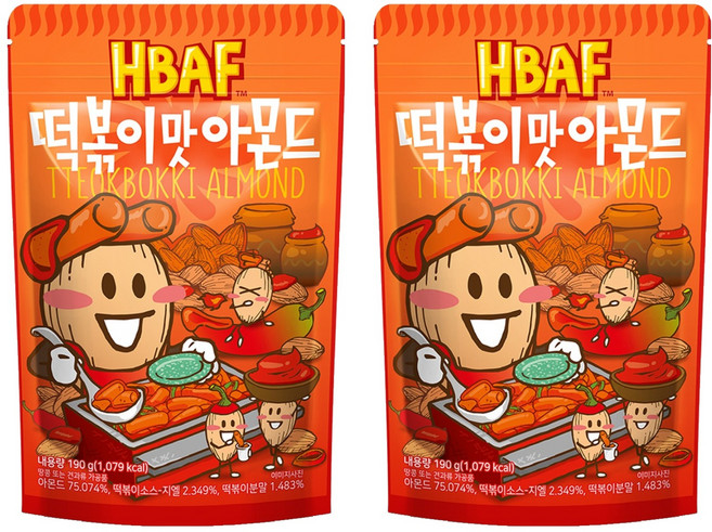 바프 떡볶이맛 아몬드, 190g, 2개