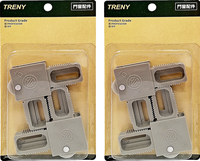 TRENY 紗門角掛小輪 左 右, 白鐵色, 2入
