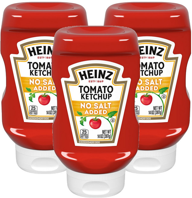 HEINZ 亨氏 低鈉鹽蕃茄醬, 397g, 3瓶