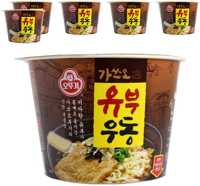 오뚜기 가쓰오 유부 우동 컵라면, 100g, 6개