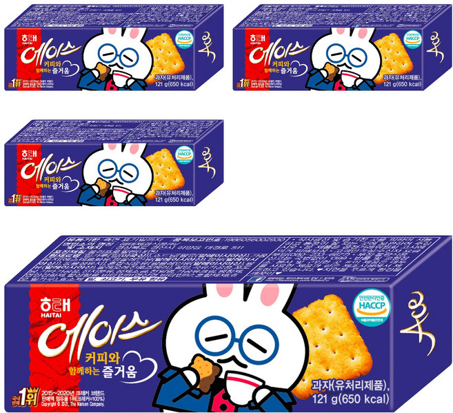 해태제과 에이스 과자, 121g, 4개