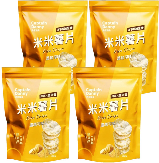 Captain Danny 丹尼船長 米米薯片濃起司味, 120g, 4包