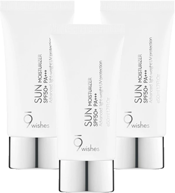 나인위시스 썬 모이스처라이저 SPF50+ PA+++, 50ml, 3개 - 쿠팡