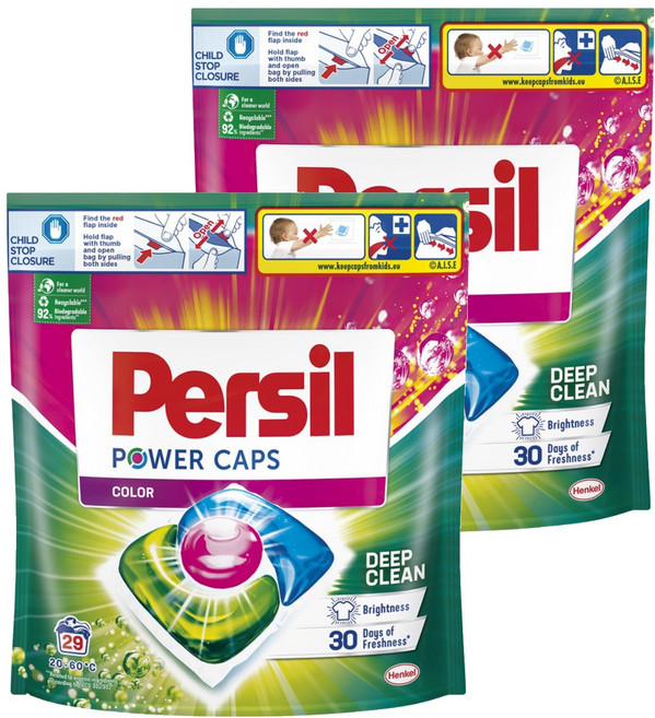 Persil 寶瀅 台灣公司貨 3合1洗衣膠囊 護色款補充包, 29顆, 2袋