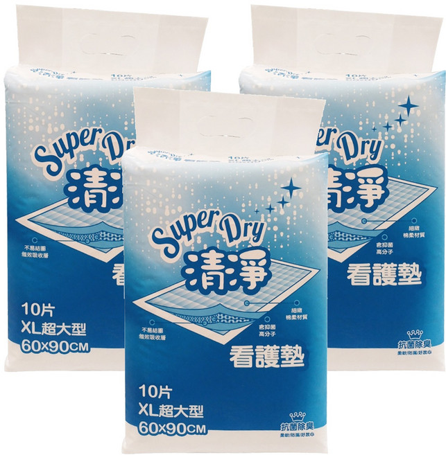 SuperDry 清淨 看護墊, XL 60 x 90cm, 10片, 3包