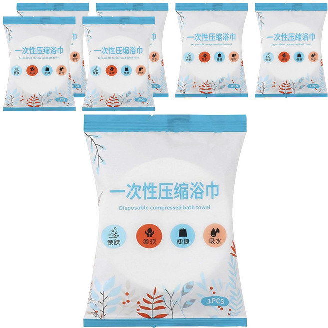 QIANHUI 倩揮 一次性浴巾, 壓縮款, 7個