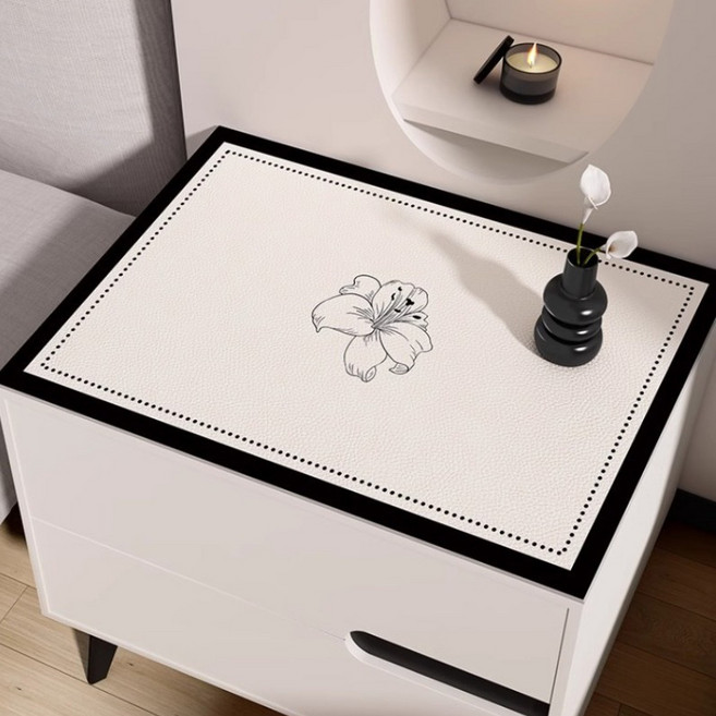 하미룸 모던 방수 방유 고급가죽 테이블 보호매트, 청아화운, 1개, 45 x 45 cm