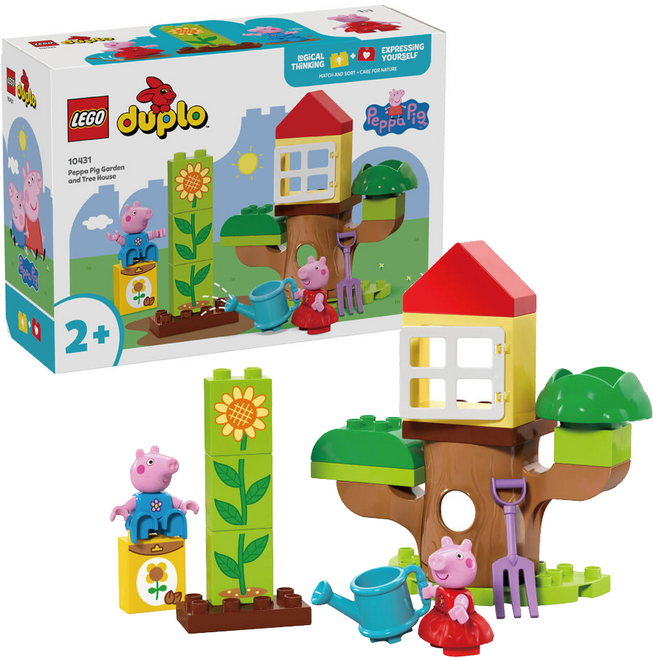 LEGO duplo 得寶 10431 角色扮演 發展解決問題與邏輯思維能力, 1盒, 佩佩豬的花園與樹屋 多色