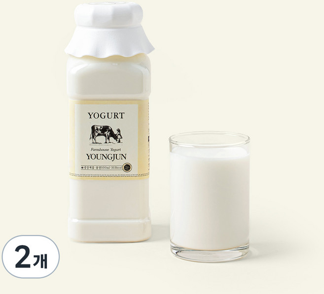 영준목장 수제 요거트 플레인, 500ml, 2개