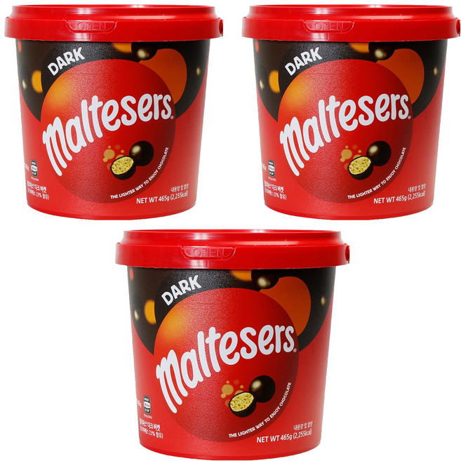몰티져스 다크 버켓, 465g, 3개