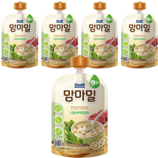 맘마밀 안심 이유식 9개월부터, 100g, 5개