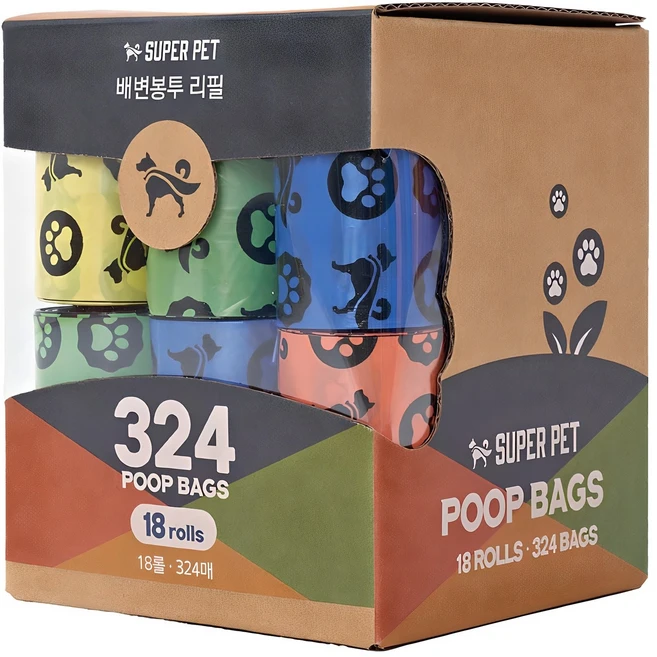 도그아이 POOP BAGS 배변봉투 리필, 랜덤 발송, 324개입, 1개 - 쿠팡