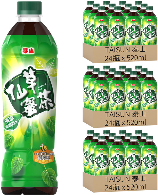 TAISUN 泰山 仙草蜜茶, 520ml, 72瓶