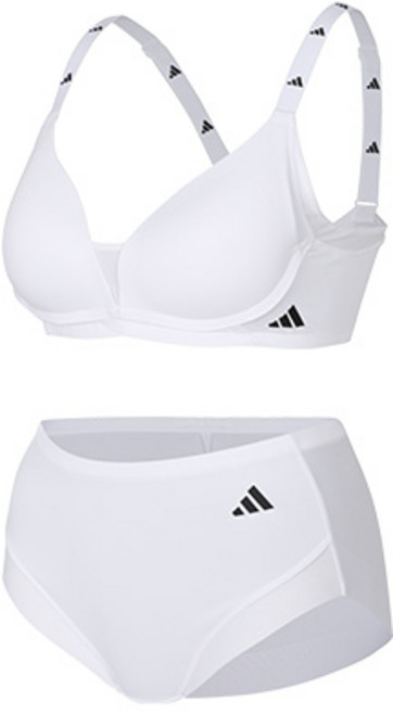 아디다스 여성용 볼륨 탄력 리프팅 브라 + 팬티 세트