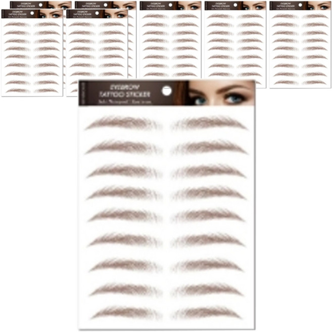 눈썹 타투 스티커, B05브라운, 8개