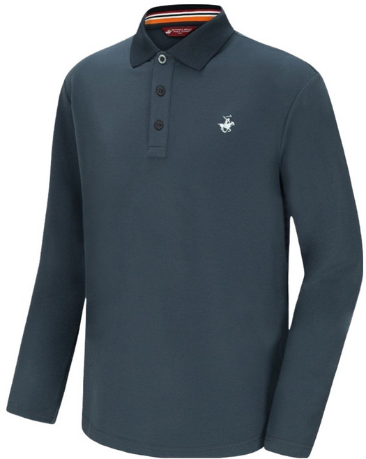 비버리힐스폴로클럽 남녀공용 자수로고 배색원단 포인트 PK 긴팔 카라티 CPY9T71