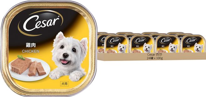 Cesar 西莎 狗罐頭, 雞肉, 100g, 24罐
