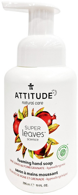ATTITUDE 艾特優 Super leaves 泡沫洗手乳 紅色藤葉, 295ml, 1瓶
