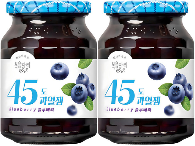 복음자리 45도 과일잼 블루베리, 350g, 2개