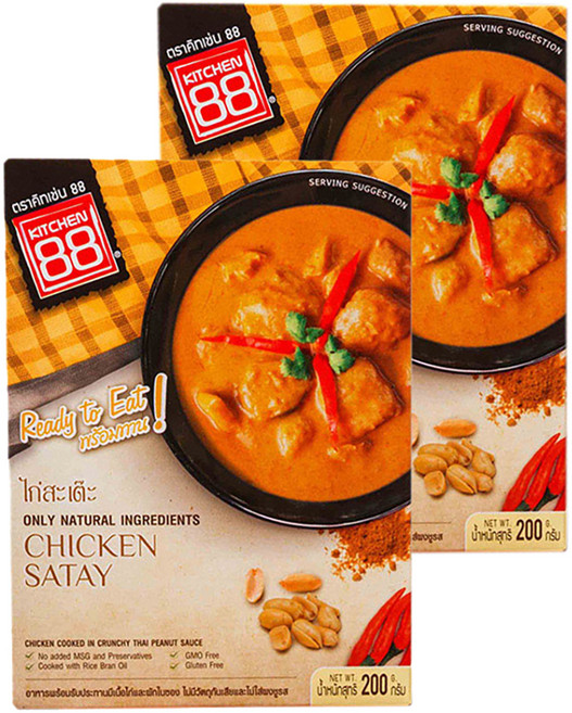 KITCHEN 88 泰式沙嗲雞即食調理包 天然食材, 200g, 2盒