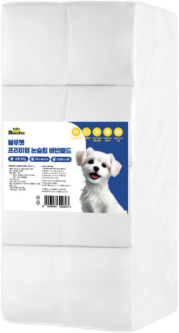 블루펫 프리미엄 논슬립 배변패드 무향 20g, 400개입, 1개