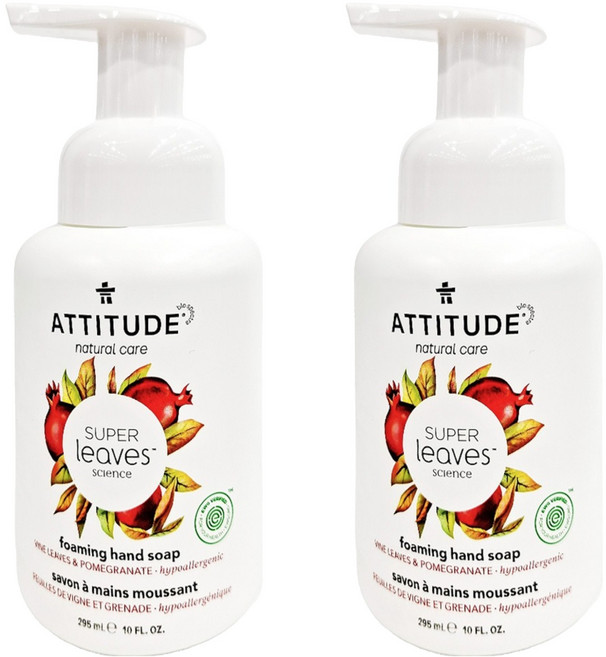 ATTITUDE 艾特優 Super leaves 泡沫洗手乳 紅色藤葉, 295ml, 2瓶
