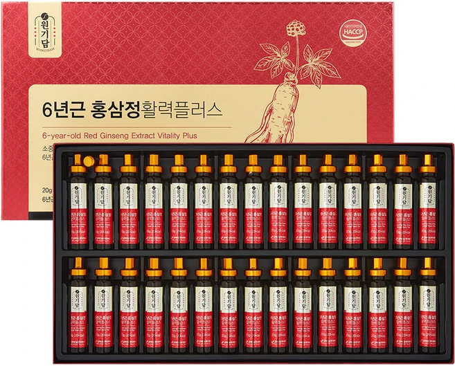 원기담 6년근 홍삼정 활력 플러스 30p, 600g, 1개 - 쿠팡