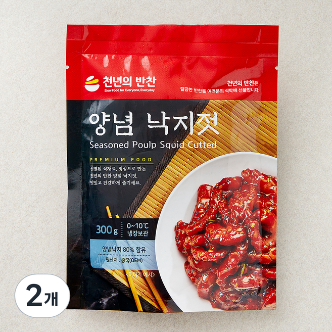 천년의반찬 양념 낙지젓, 300g, 2개