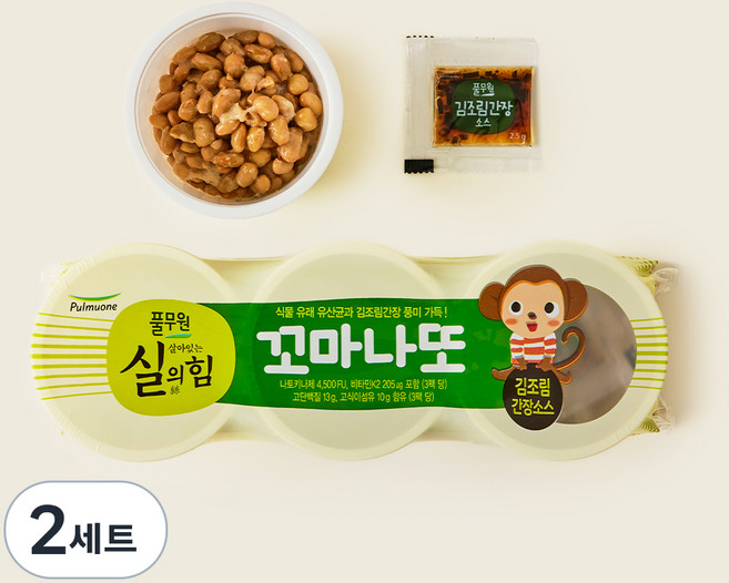 풀무원 살아있는 실의힘 꼬마나또 김조림 간장소스, 29.9g, 3개입, 2개